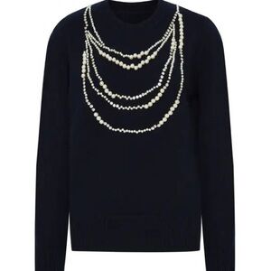 Exquise Navy Blouse with Elegant Design
